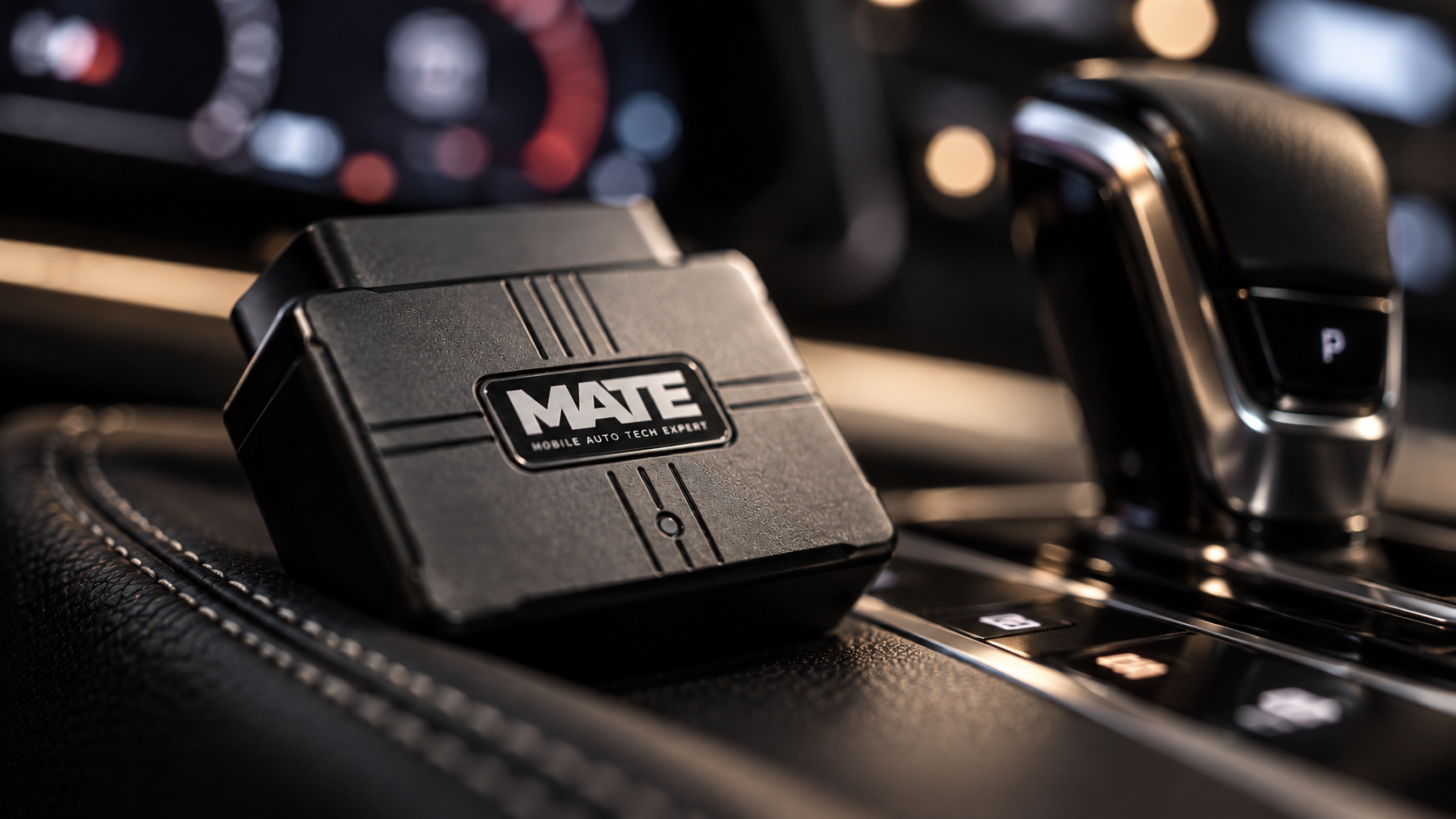 M.A.T.E. Connect plug fitted to the OBD2 diagnostic port of a farm ute, recording trips for the ATO logbook and off-road fuel tax credits